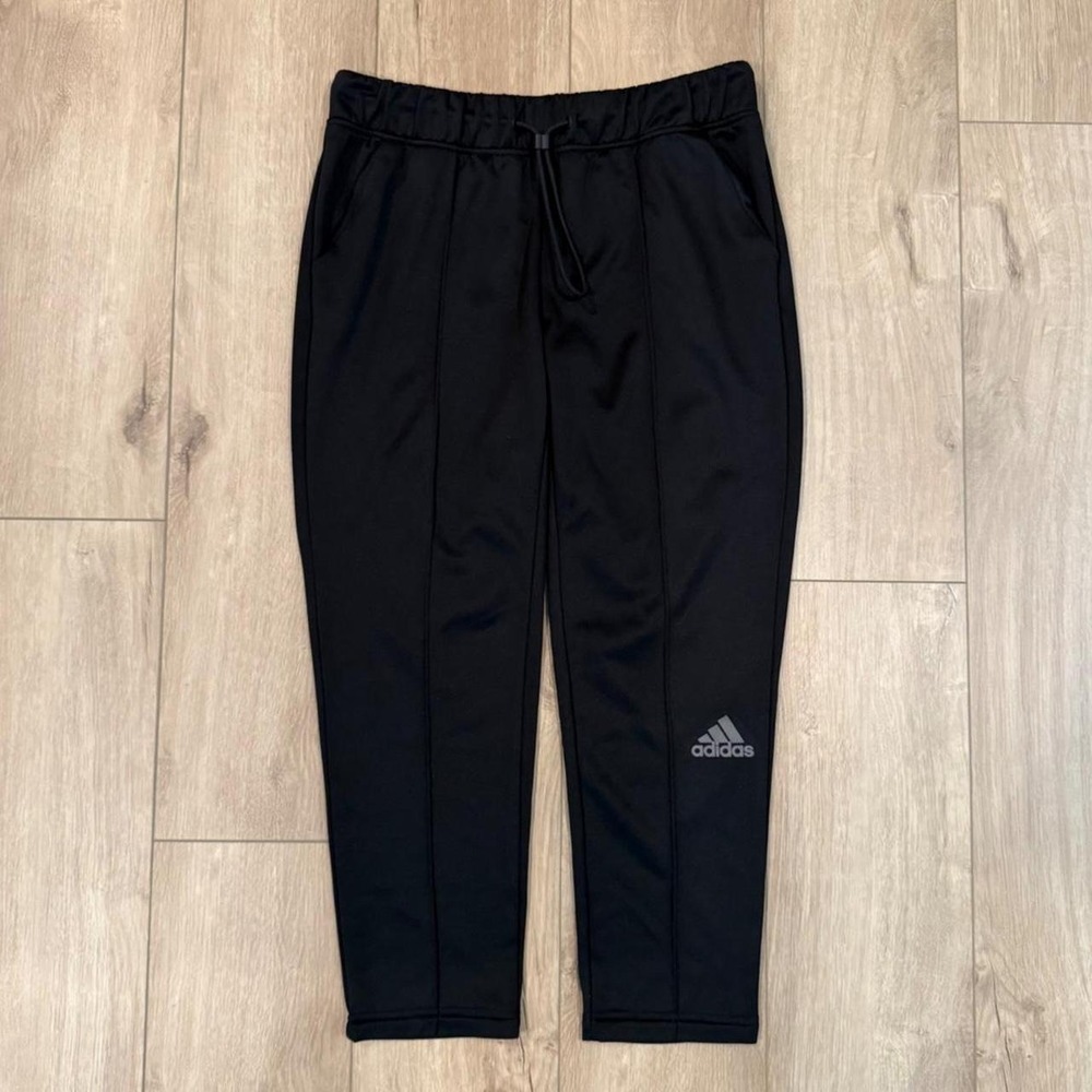 Adidas joggers with drawstring waist and tapered fit women's black size Small